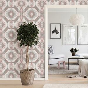 Anthropologie Street Prints Theory Wallpaper Pink Grey One Panel